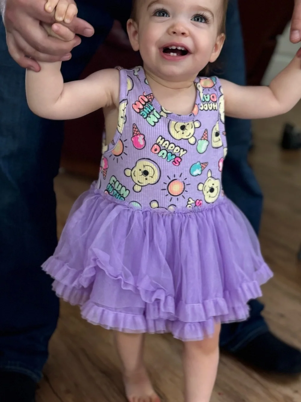 Purple Pooh Tutu Baby Romper